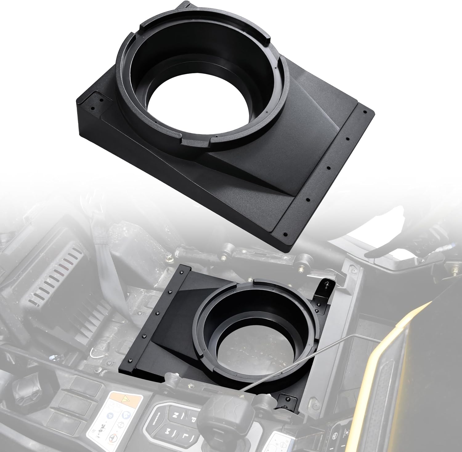 10" Under Seat Speaker Pod Panel for Can Am Maverick R MAX X RS 2024 2025 Accessorie, Sport Underseat Speaker Enclosures Boxes Holder with Metal Mount Brackets (Speakers Not Included)