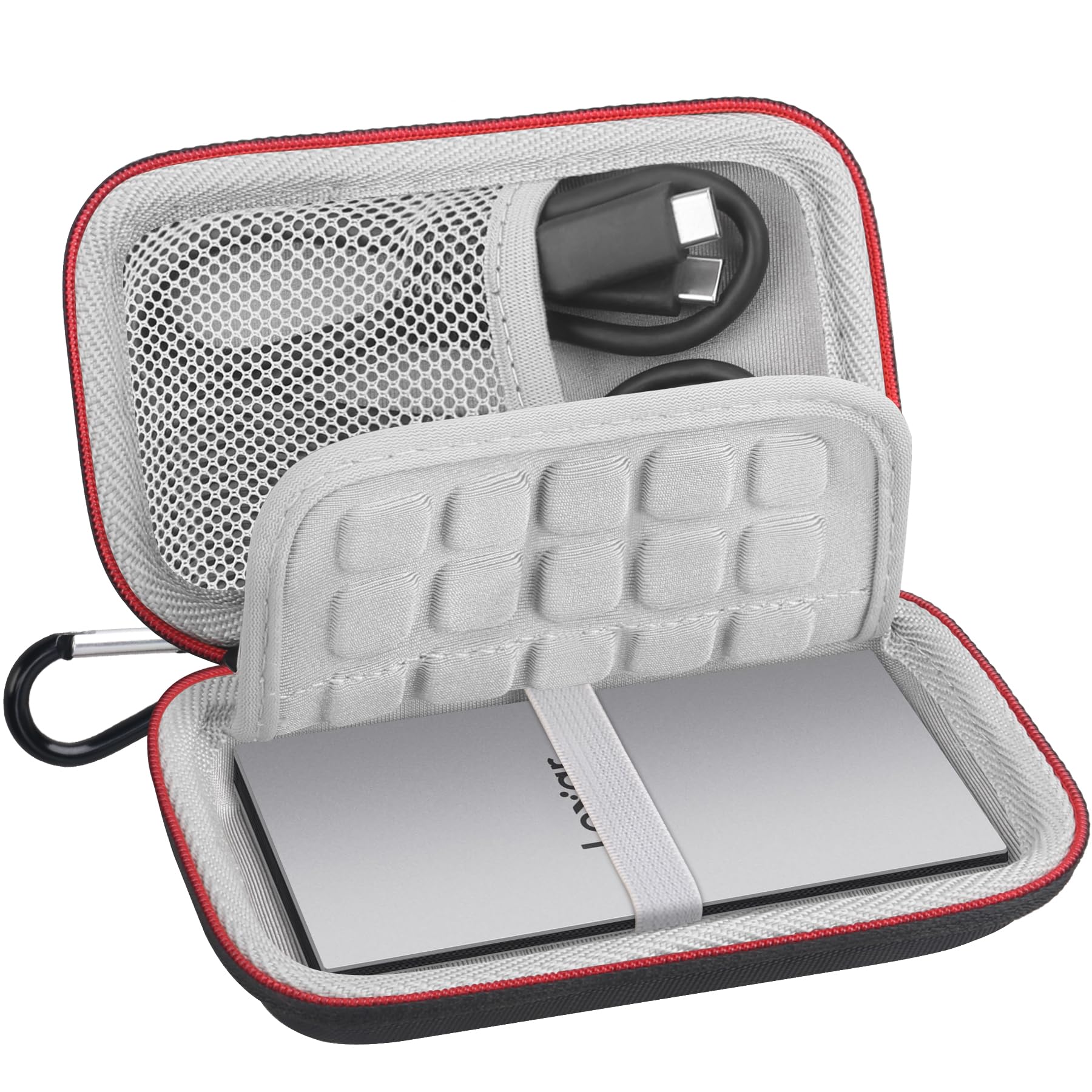 Lacdo Hard Carrying Case for Lexar ES3 Portable SSD External Solid State Drive 1TB 2TB 4TB SD Card Organizer Shockproof Hard EVA Protective Storage Travel Bag, Black