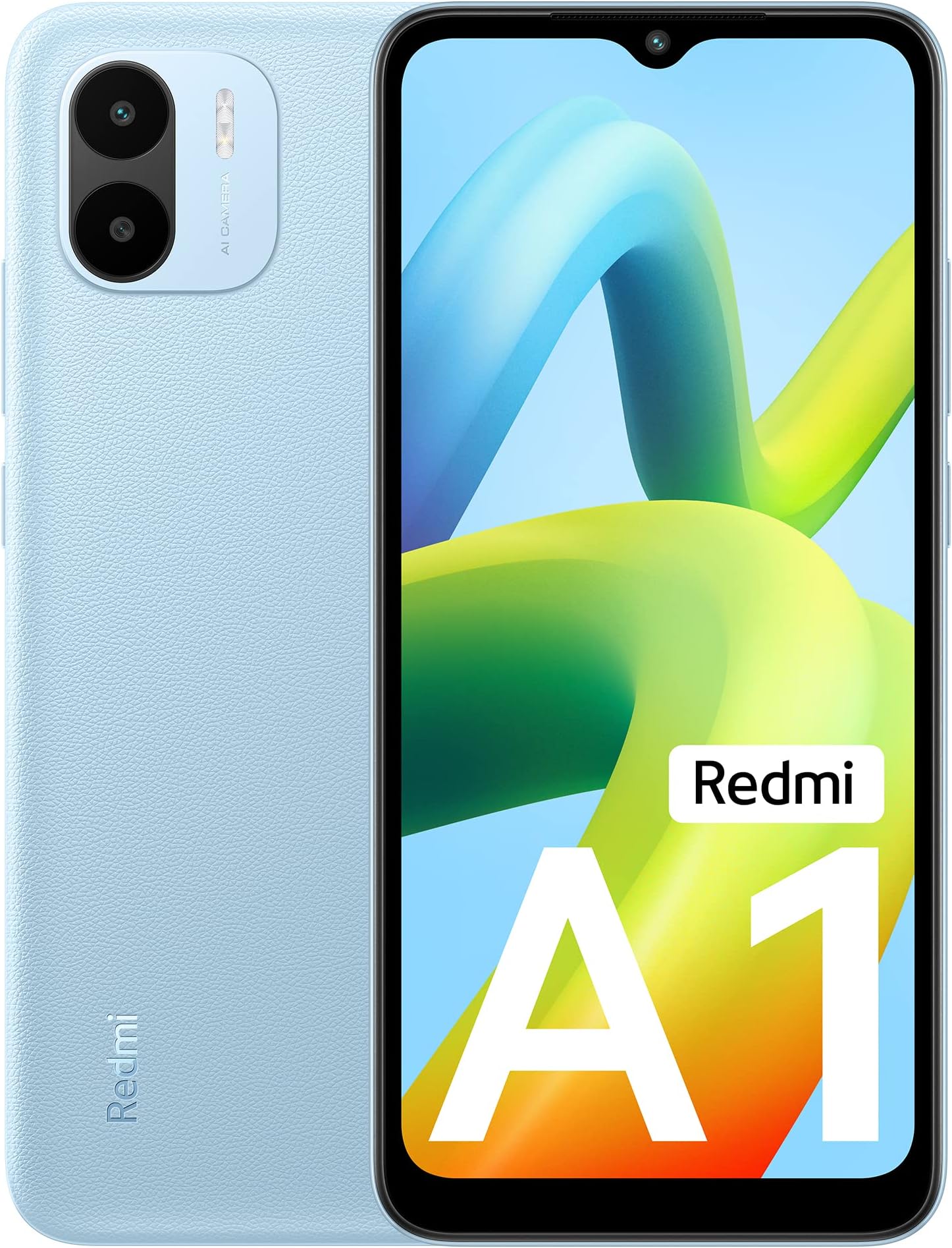 Redmi A1 (Light Blue, 2GB RAM, 32GB Storage) | Helio A22 | 5000 mAh Battery | 8MP AI Dual Cam | Leather Texture Design | Android 12