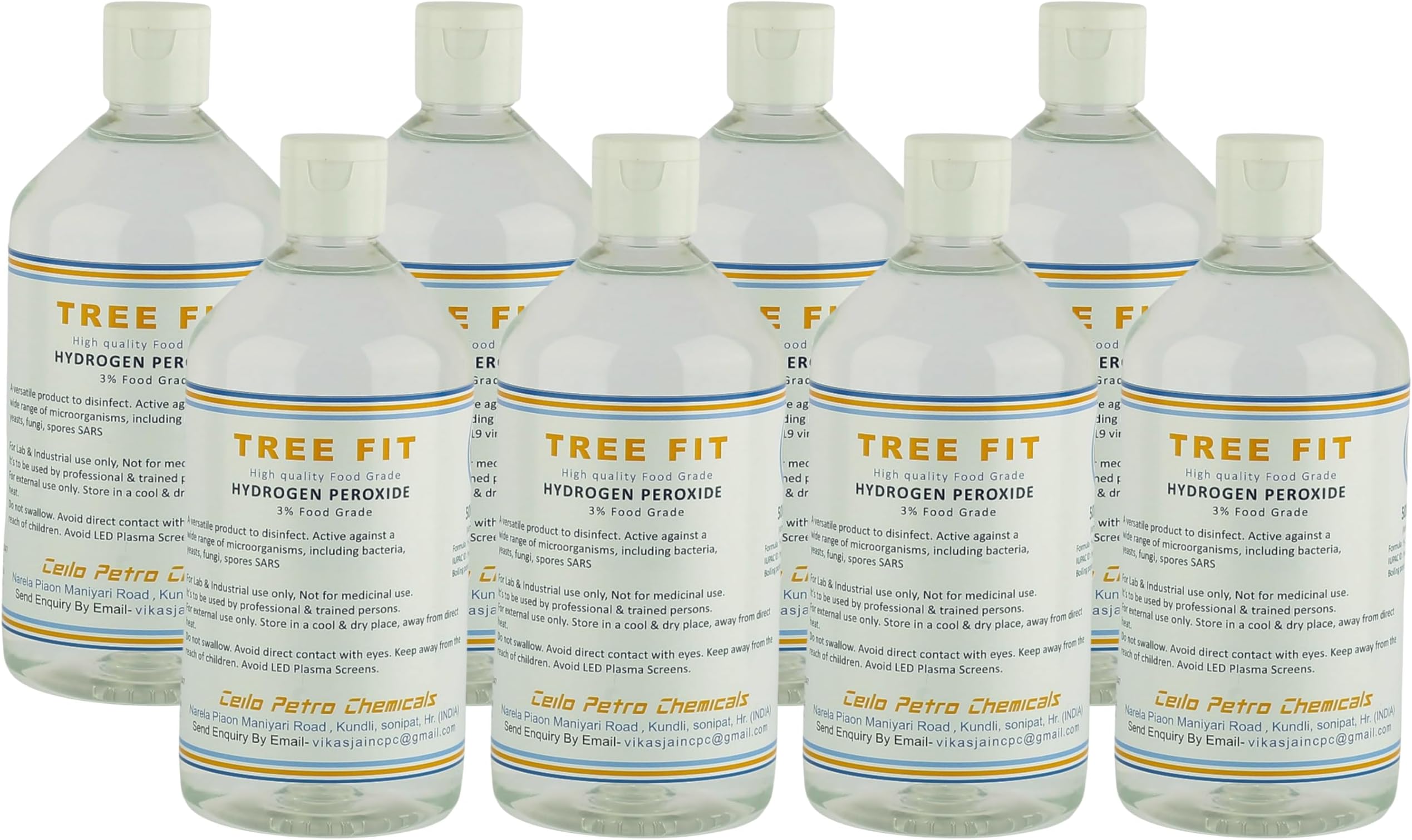 Hydrogen Peroxide 3% Food Grade Cleaning & Disinfecting Liquid for Household, Plants & Hydroponics (250 X 8 = 2000 ML)