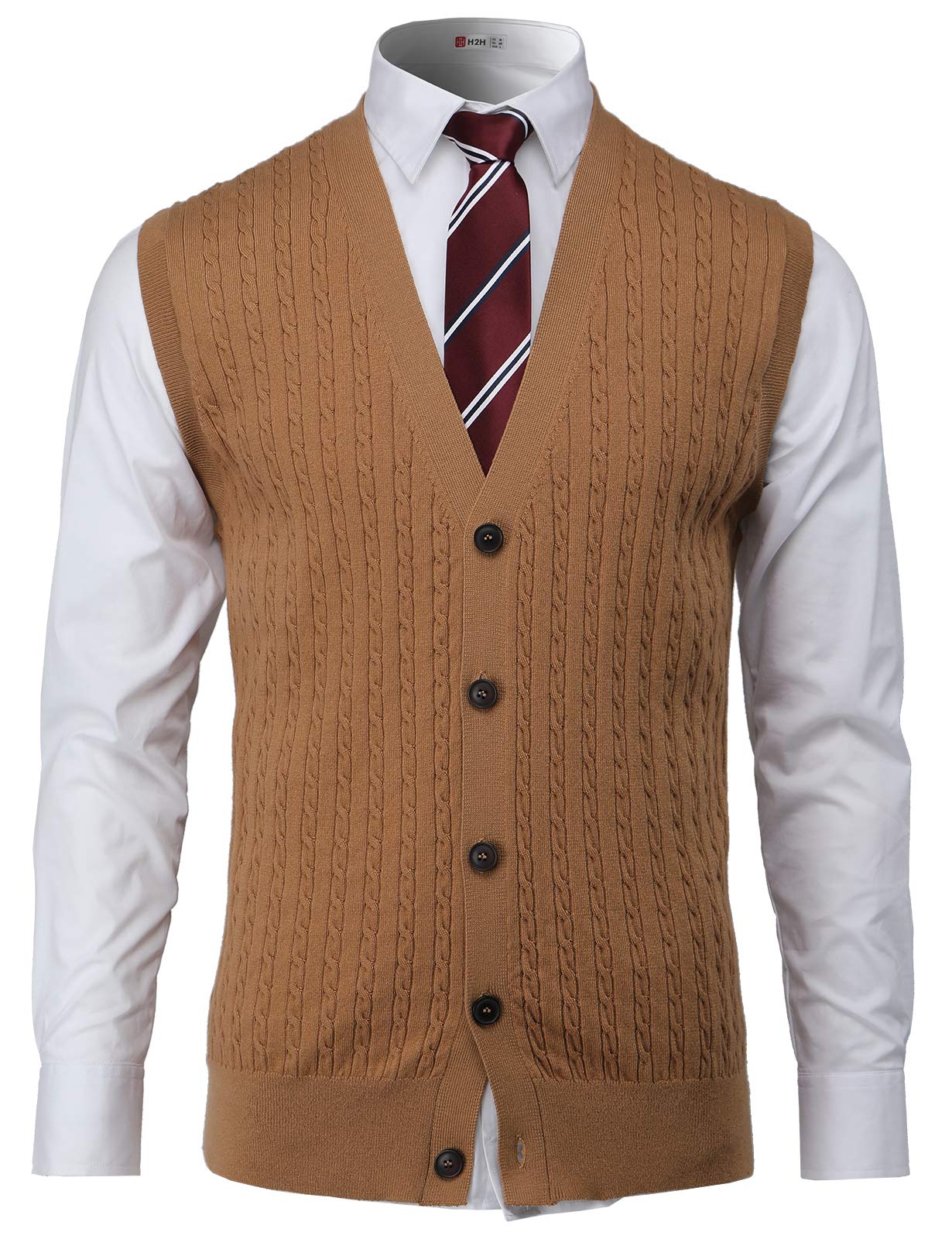H2HMens Casual Slim Fit V-Neck Knit Sweater Vest Lightweight Thermal