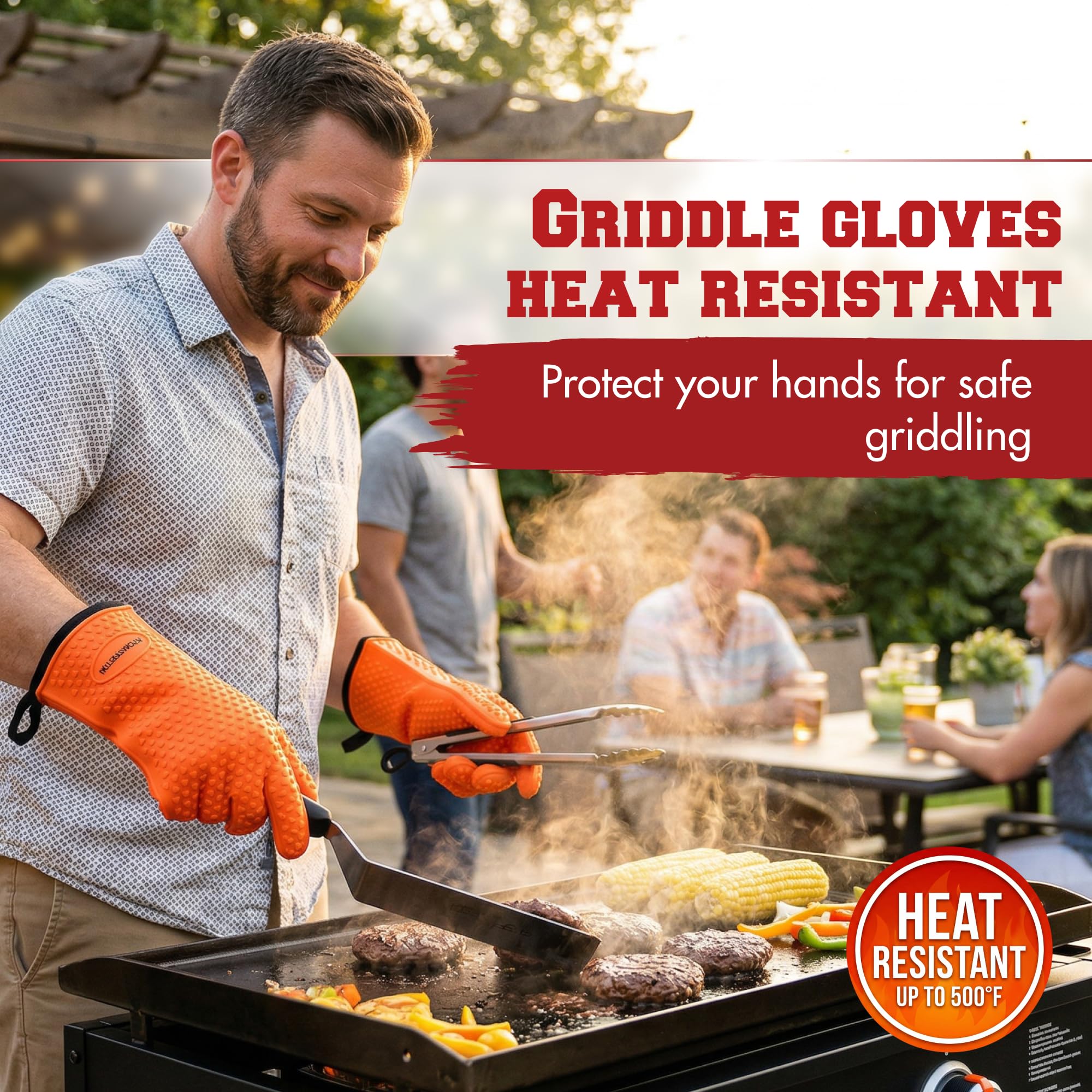 KITCHEN PERFECTION XL Silikon-Grillhandschuhe – hitzebeständige Ofenhandschuhe