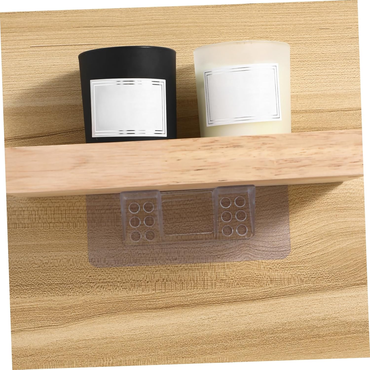 Tofficu 24pcs Clear Shelf Pegs No Drill Kitchen Cabinet Support Clips Heavy-Duty Shelf Holders for Bookshelves and Closet Dividers Easy Adhesive Installation Reinforced Design for