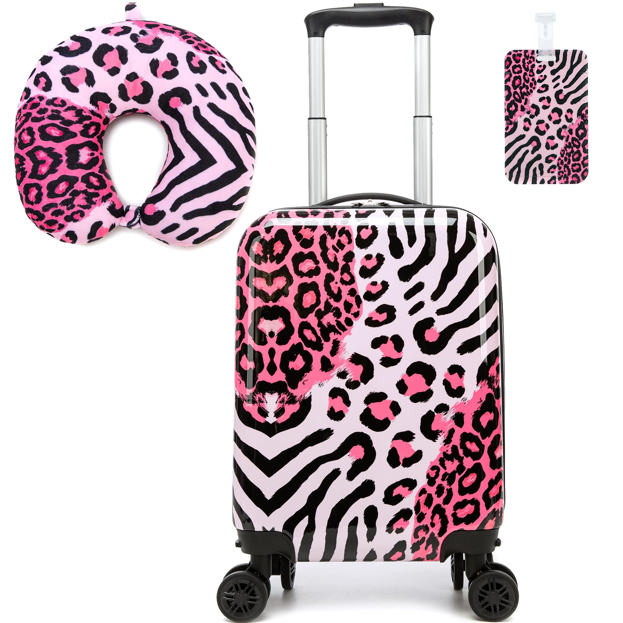 HTgroce Valigia per Bambina EasyJet Set 2 Pezzi Trolley Bagaglio a mano 4 Ruote