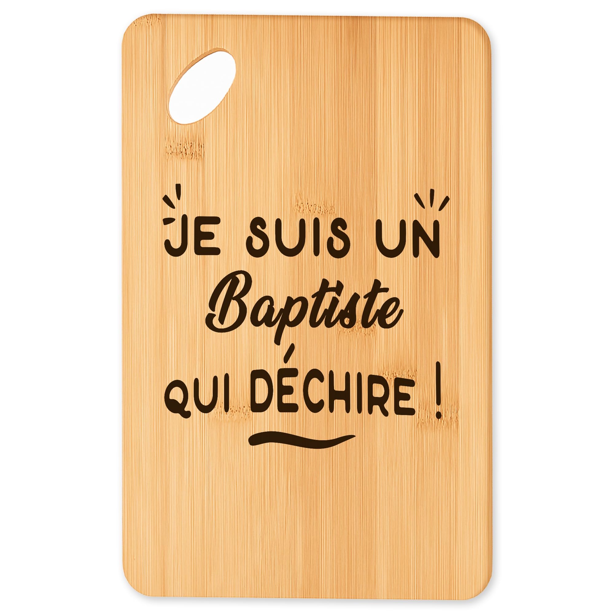 Cadeau original : planche à découper Baptiste en bambou pour vos moments apéro et barbecue