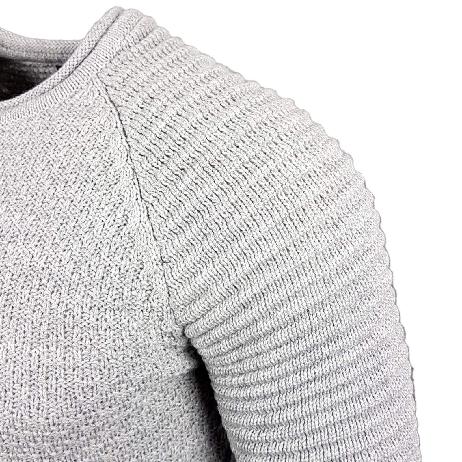 Subliminal Mode - Maglione Over Uomo Girocollo con Maniche Nervate Chic e Trend BX8056, grigio, XL