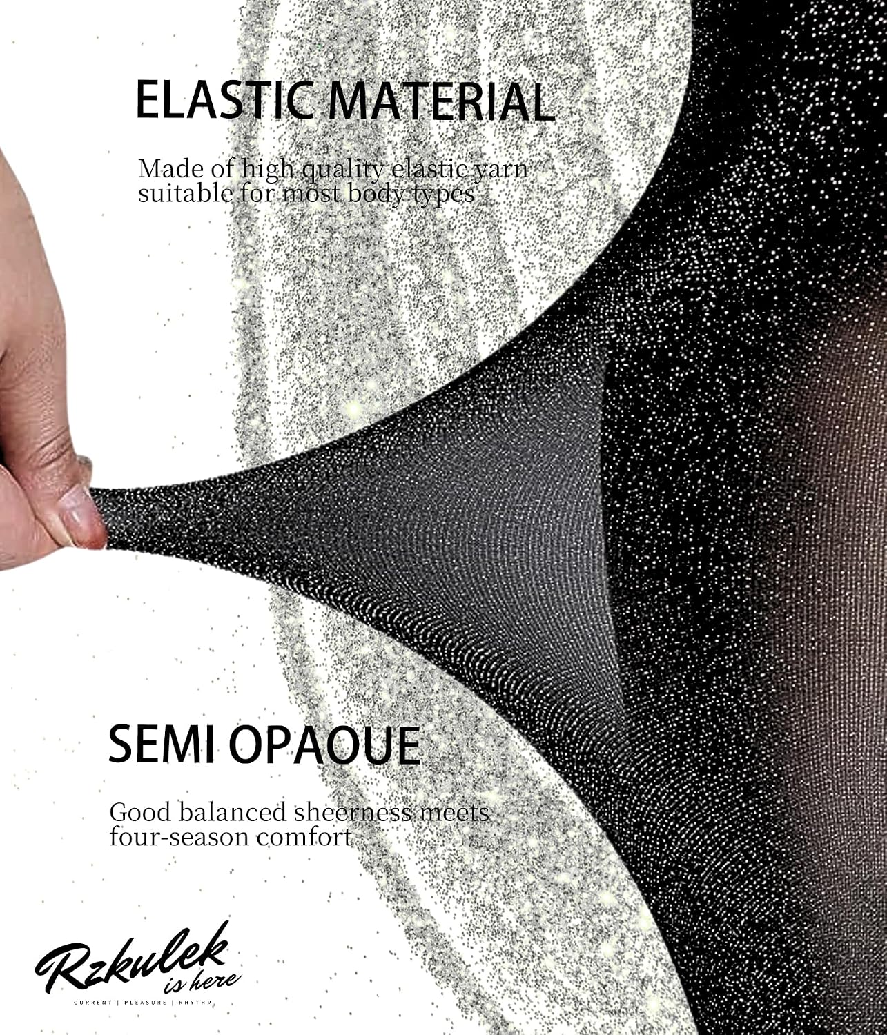 Women's Plus Size Sparkly Metallic Shimmer Tights, 50D High Waist Glitter Pantyhose for Party/Evening Wear image 5