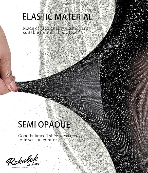 Rzkulek Women's Plus Size Sparkly Metallic Shimmer Tights, 50D High Waist Glitter Pantyhose for Party/Evening Wear by Rzkulek - Used condition - Image 5