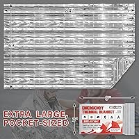 Vista 2 de SecuCaptain Survival Emergency Thermal Blankets: Extra Large 84” x63” Space Mylar Blanket Kit for Outdoor Cold Winter Camping Hiking Car Bug Out Bag