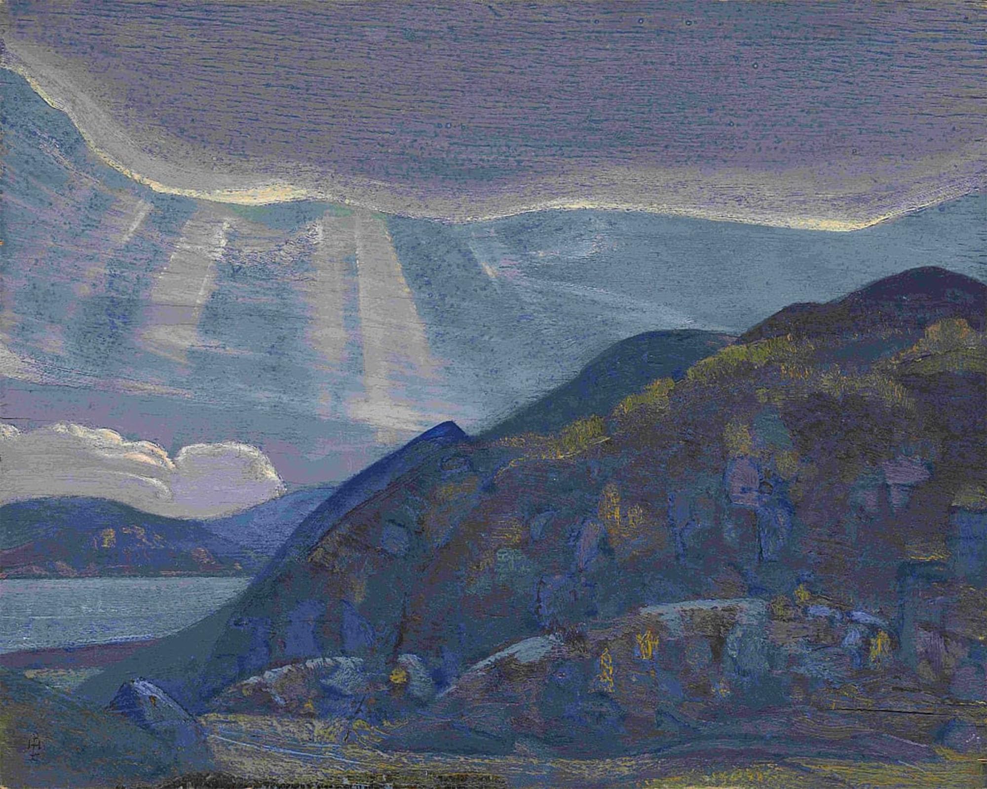 ARTXLXXBN Famous Art Print Poster Vintage Wall Art Rocks and Cliffs From the Series Ladoga by Nikolai Konstantinowitsch Roerich Canvas Art Poster for Home Decor 60x90cm