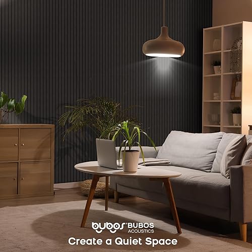 Miniatura 6 de BUBOS Paquete de 6 paneles acústicos grandes, paneles insonorizados de 48 x 12 pulgadas para paredes, paneles acústicos autoadhesivos, paneles de