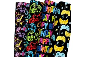 ZINTBIAL Gamer Wrapping Paper: Extraordinary Gift Presentation for Gaming Enthusiasts
