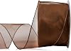 Brown Sheer Ribbon, 2.5 x 25 Yards, Organza Wired, Ideal for Wreath Bows, Gift Wrapping, Floral Bouquets, DIY Crafts, Party & Holiday Decorations, Polyester, Formal & Celebratory Occasions