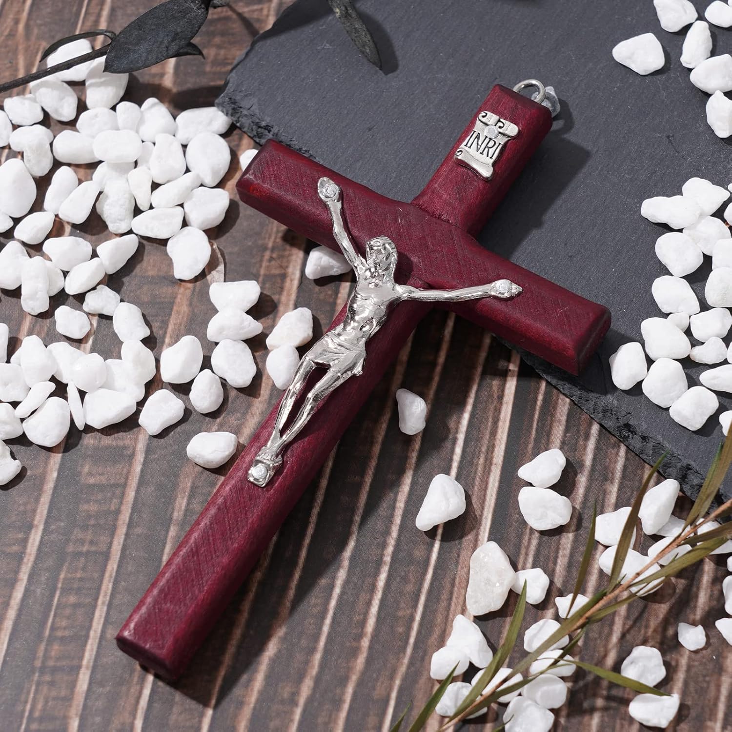 ZYFLSQ Crucifix Wall Cross, 4.7 inch Small Catholic Wooden Jesus Cross for Home Decor (6 pcs) - Image 7