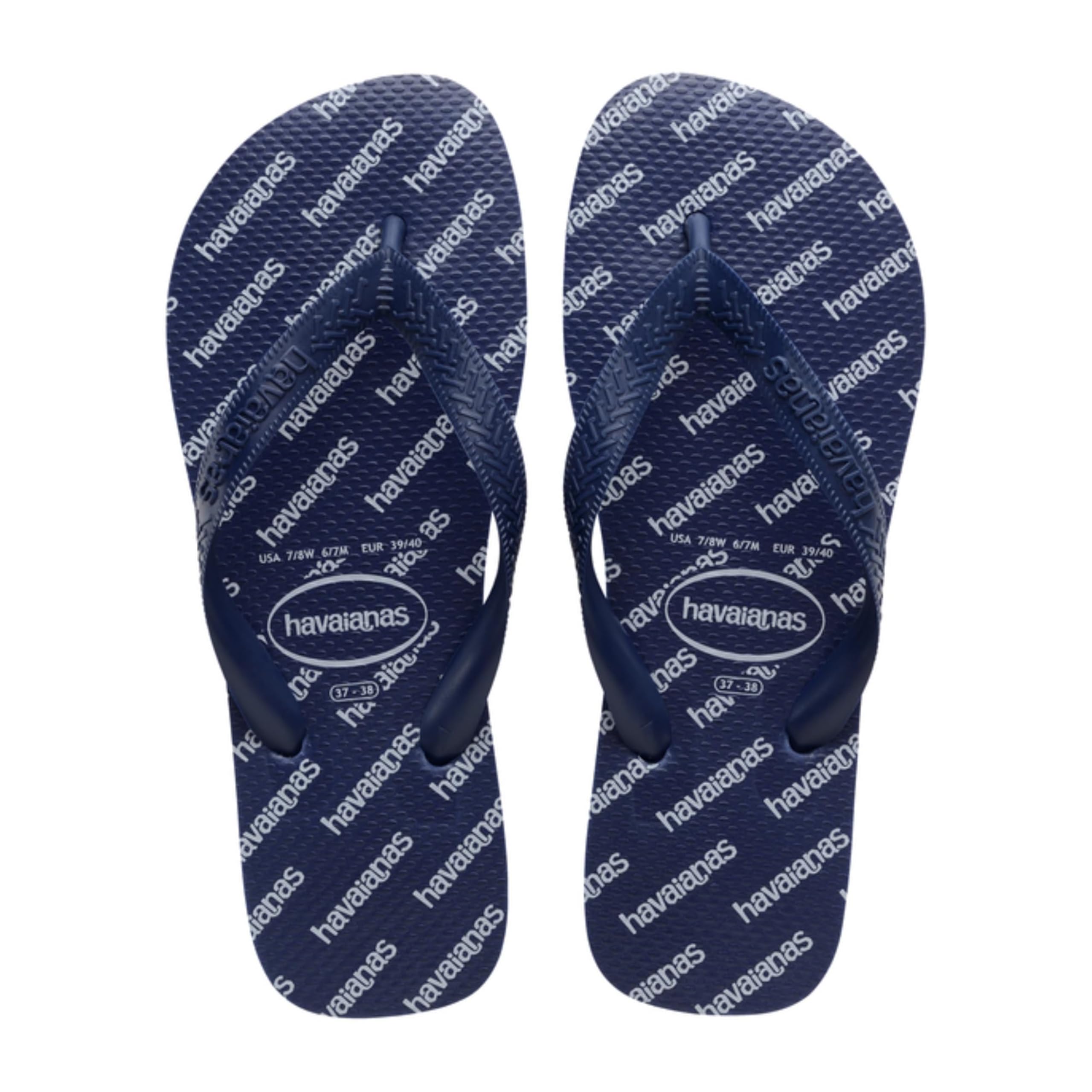 Havaianas Top Logomania Essential Unisex Adults FlipFlop Navy Blue 8.5/9 UK