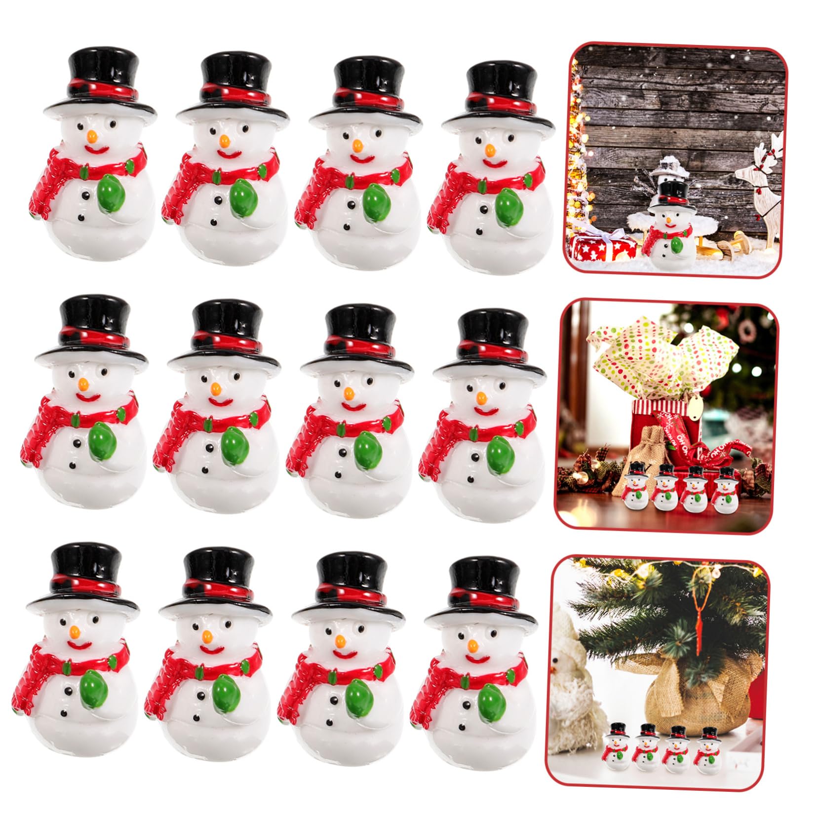 MAGICLULU 5 Juegos Muñeco De Nieve De Resina Navidad Bolas De Nieve Mini Muñeco De Nieve Navideño Figuras De Muñeco De Nieve Mini Muñecos De Nieve Pequeño Muñeco De Nieve Hielo 20 Piezas * 5