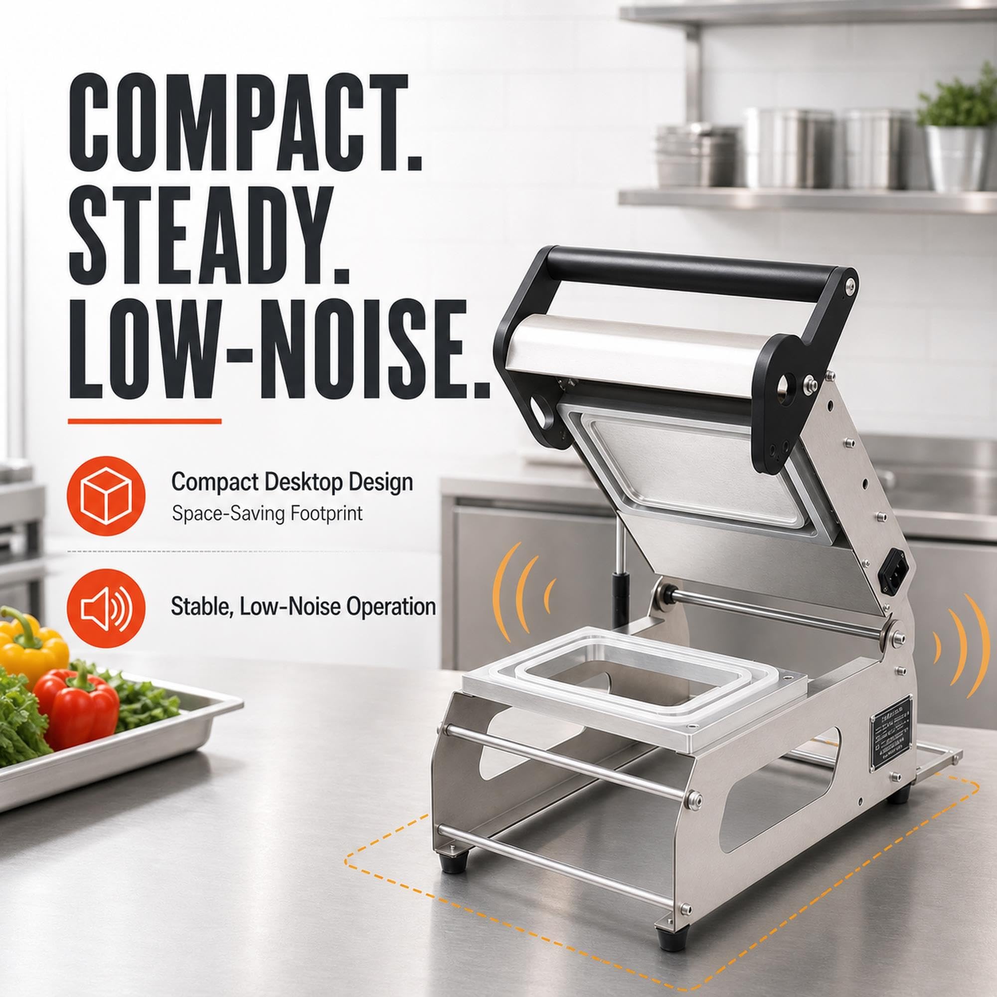 Confezionatrice Per Film Per Alimenti Freschi Con Taglierino, Avvolgitrice Per Pellicola Manuale, Sigillatrice Alimentare A Pressione Manuale, Funzionamento Efficiente 7~8 Volte/minuto(20*14cm/7.9*5.5in)
