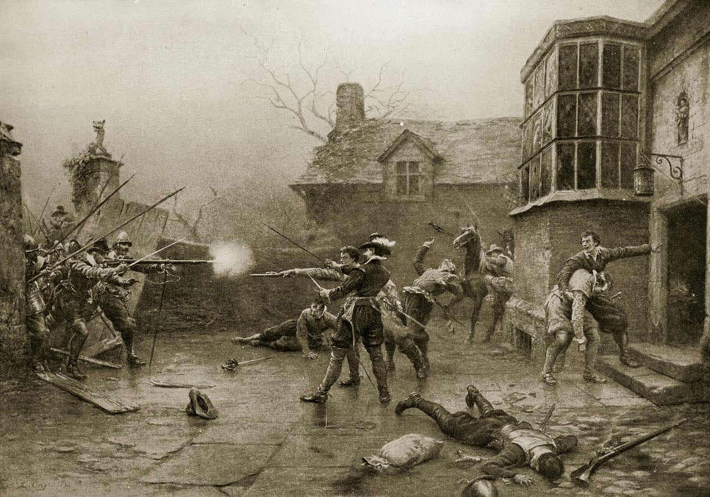 POSTERIIk Famous Animal Posters Vintage Picture the Last Stand of the Gunpowder Conpirators by Ernest Crofts Modern Wall Decor for Home Decor 60x90cm
