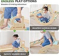 Vista 3 de Conjunto de Triángulo Pikler BlueWood - Azul Cielo