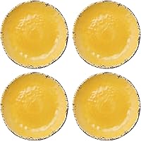 Vista 9 de UP Crackle - Platos redondos de melamina para postre, platos pequeños para servir, para aperitivos, aperitivos y guarniciones, crema, 6 pulgadas