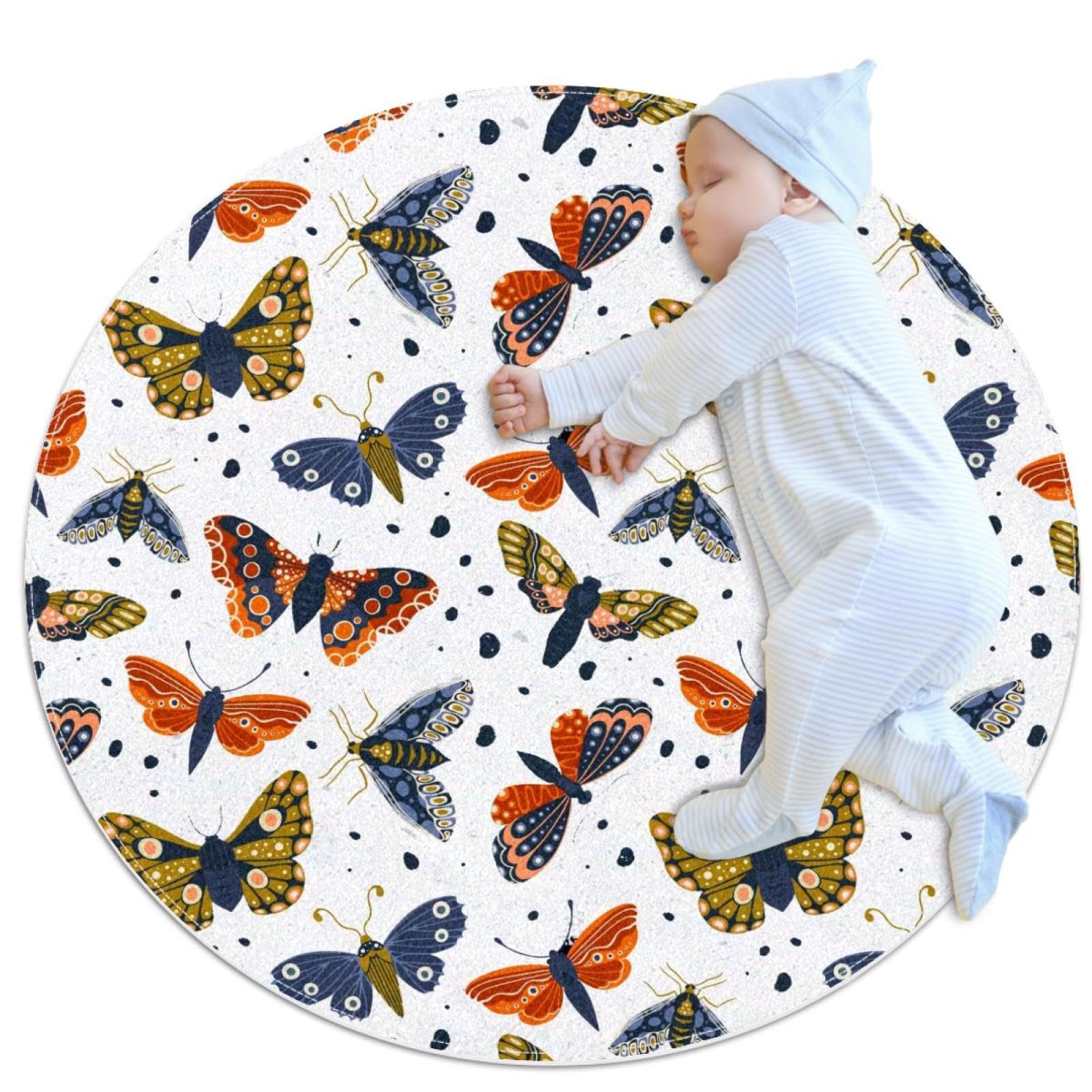 Tapis aquarelle papillon pour chambre d'enfant et salon cosy