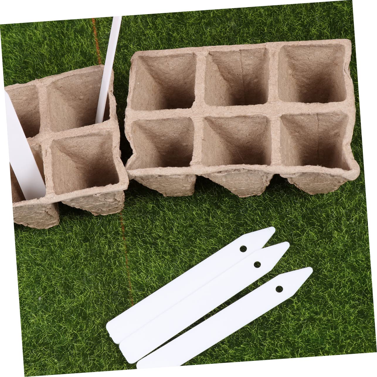 BESTonZON 100 Pezzi Vasi Biodegradabili per Semina con Etichette per Piante Vasi da per Coltivazione Sicura e Verdure per Decorazioni e Giardinaggio Sostenibile