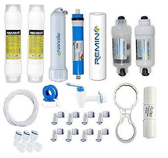 Remino RO Service kit of 80 GPD membrane & filter for Water Purifier (All Type) (Membrane Inline Housing)