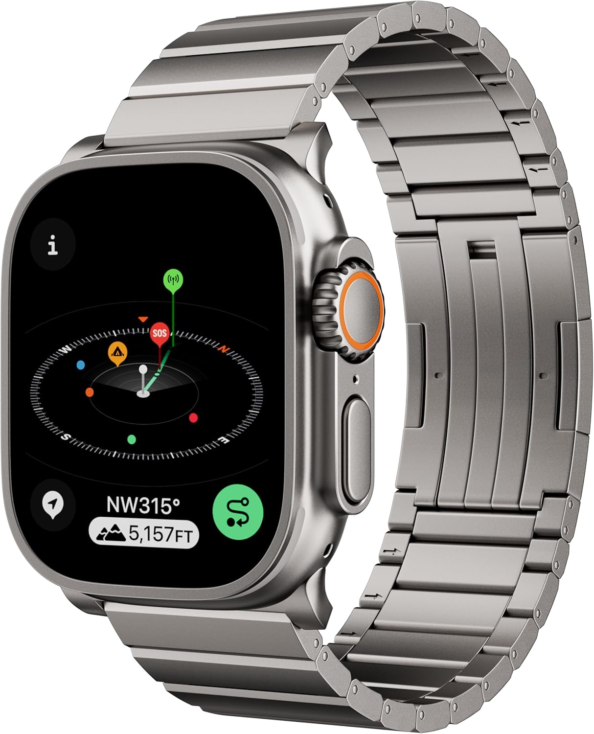 LULULOOK Black Titanium Band for Apple Watch Ultra 3 - Ultra 2 49mm, DLC Scratch-resistant Coating Adjustable Replacement iWatch Strap w/Foldover Clasp for Men