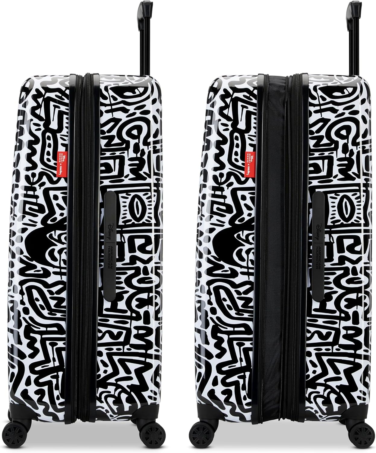 American Tourister Keith Haring Mickey Mouse Hardside Luggage with Spinner Wheels, Carry-On 19-Inch