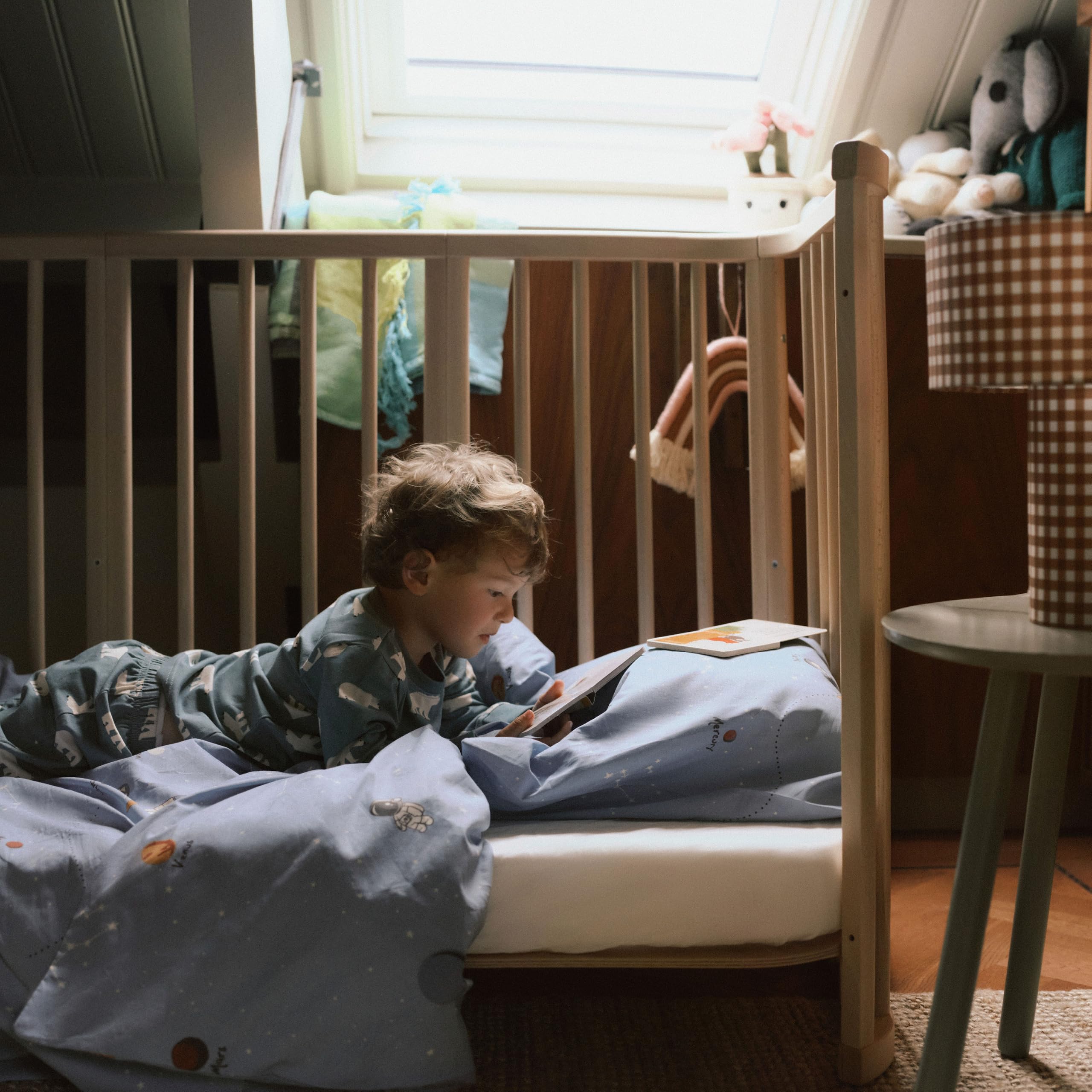 Stokke Bed 60x120cm Drap-Housse Blanc OCS