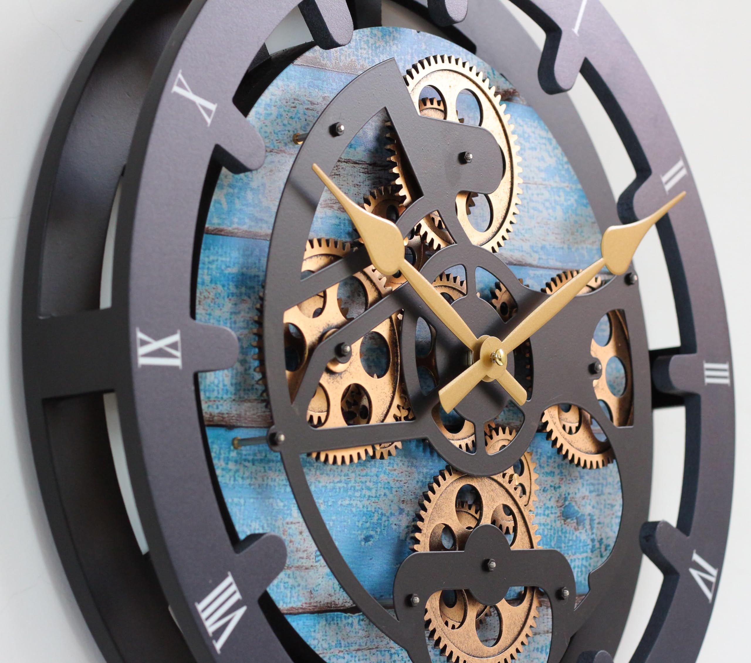 Amazon.co.jp: Gears Clock 16インチ 壁掛け時計 本物の動くギア付き