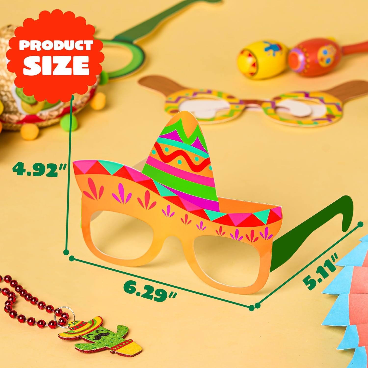 JOYIN Mexican Fiesta Party Paper Eyeglasses for Cinco de Mayo Party Decorations, Mexican Party Favors Photo Booth Props