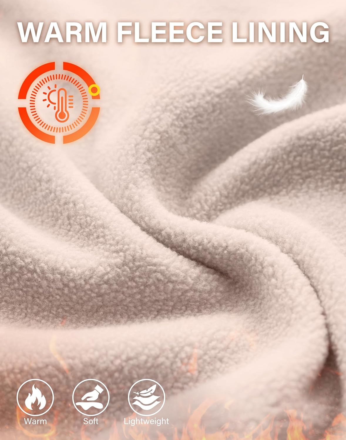 Pudolla Men's Polar Fleece Jacket Warm Full Zip Outdoor Hiking Jackets Soft Lightweight Coat for Men with Zipper Pockets - Image 4