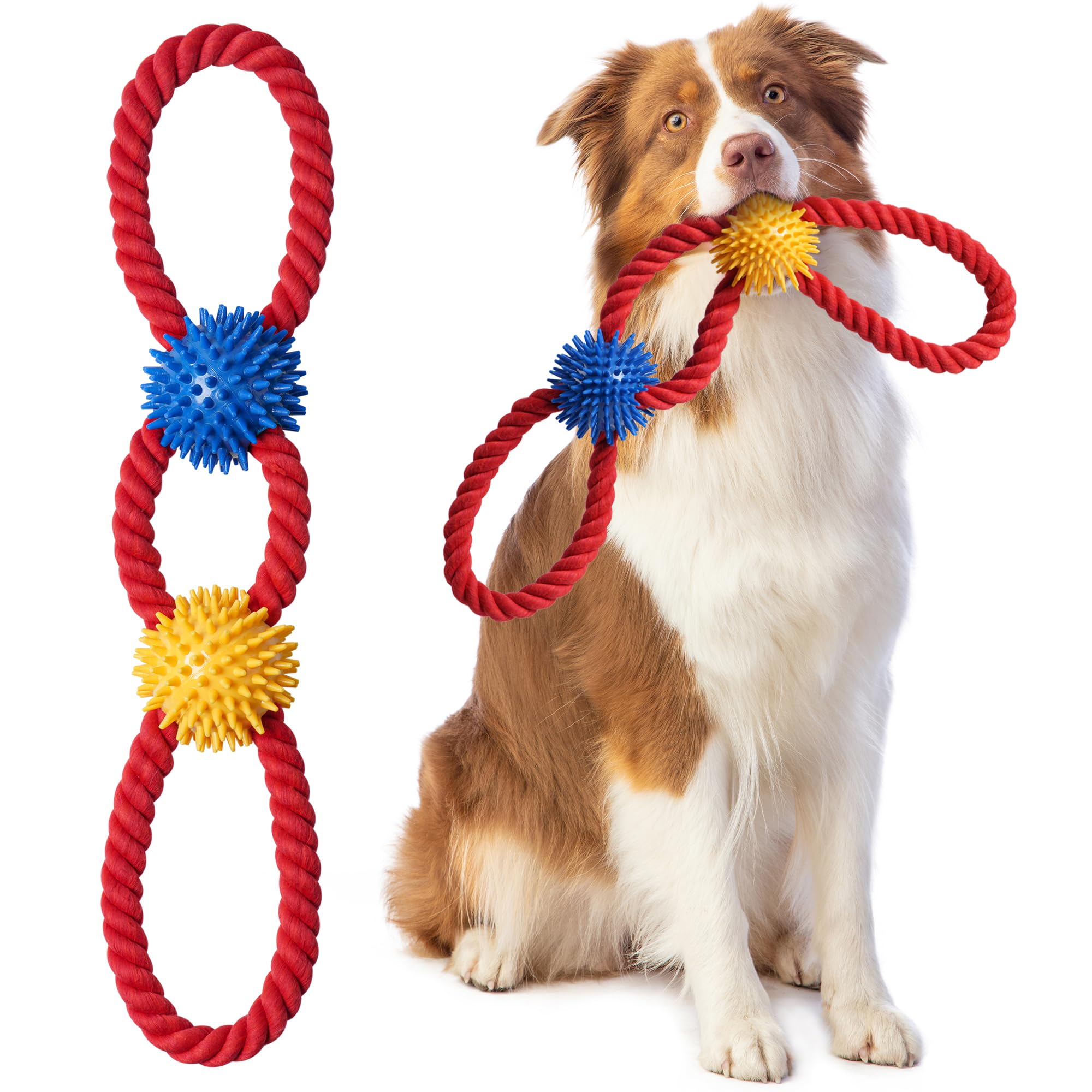 Aitmexcn Dog Rope Toy, Tough Tug of War Toy for Medium and Large Dogs