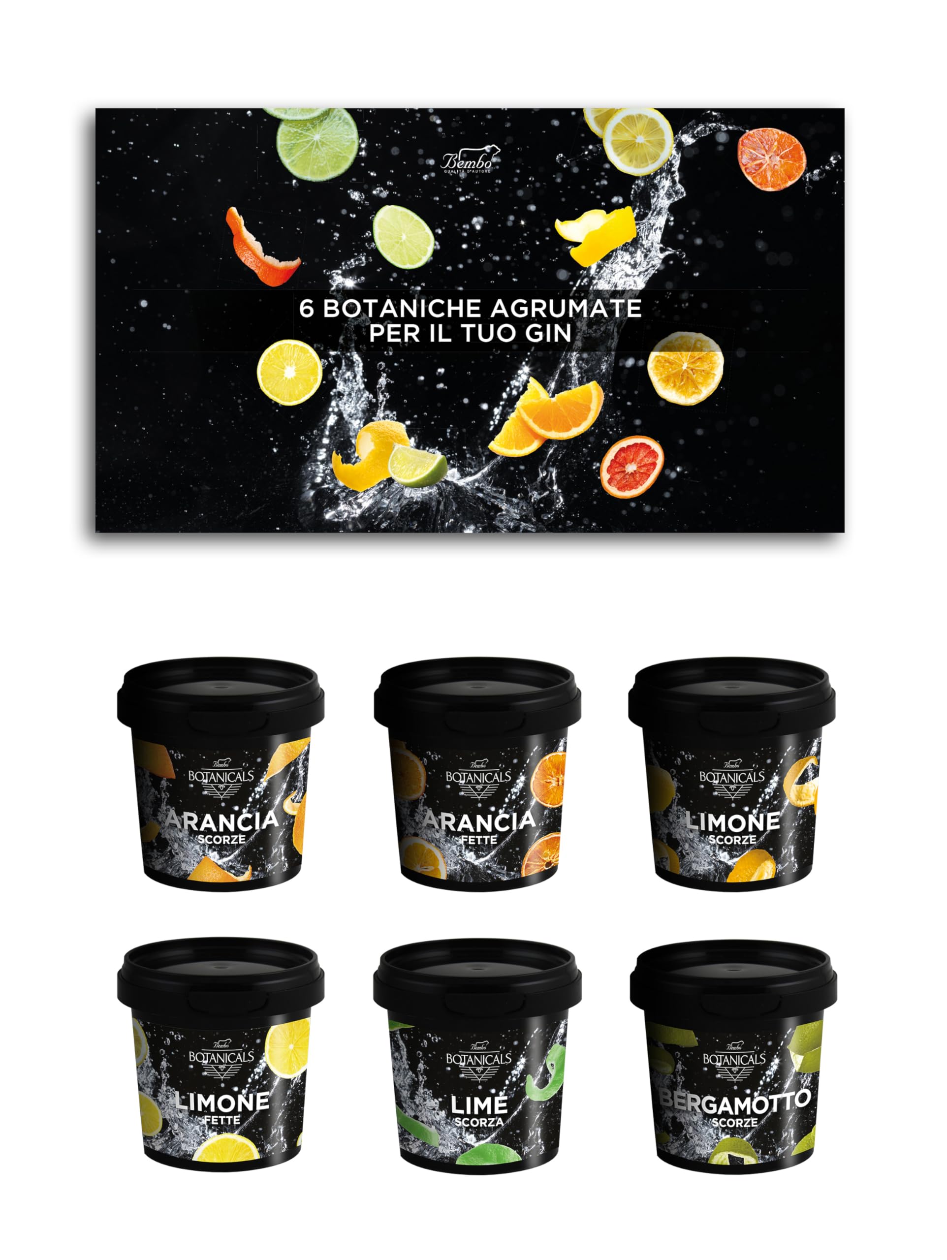 Botaniche Agrumate – 6 Botaniche Agrumate per Gin e Cocktail – Arancia, Lime, Bergamotto, Limone, Pompelmo - Idea Regalo Elegante Per Ogni Occasione