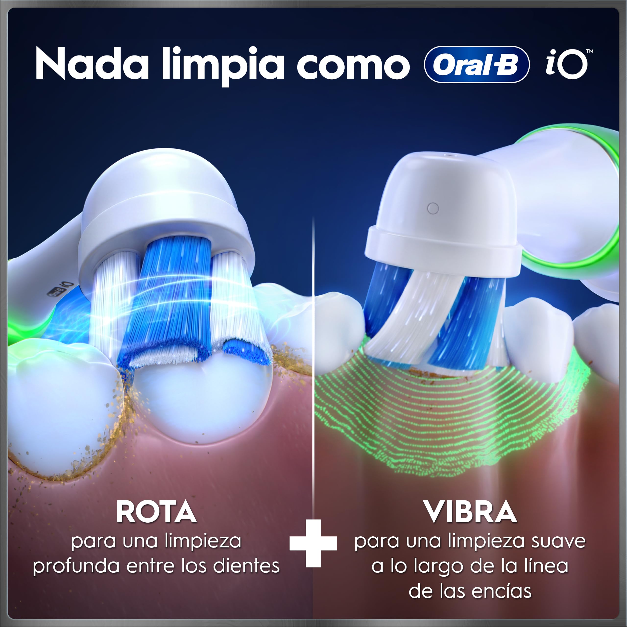 Oral-B iO 10 Cepillo de Dientes Eléctrico Blanco, con 3 Cabezales y 1 Estuche Cargador de Viaje, Diseñado por Braun