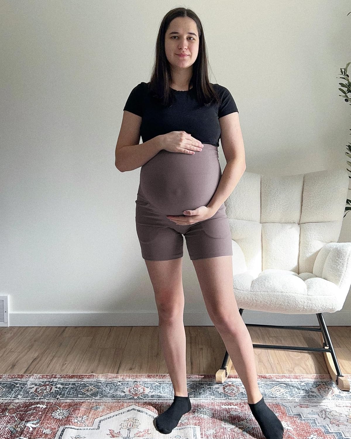 G4Free BareFeel Maternity Athletic Shorts with Pockets Over The Belly Workout Pants Comfy Summer Pregnancy Clothes - Image 4