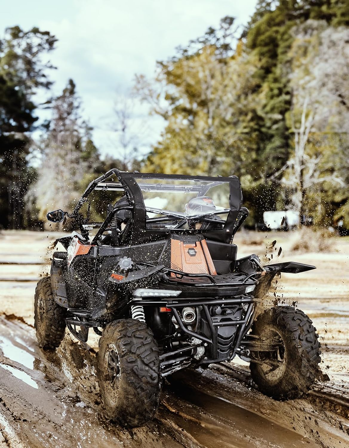 KEMIMOTO UTV Soft Windshield Fully Waterproof Rear Windshield Compatible with CFMOTO ZForce 950 HO HOEX 2020-2024 / CFMOTO ZForce 950 Sport 2020-2022, Rear Panel Clear Transparent Window