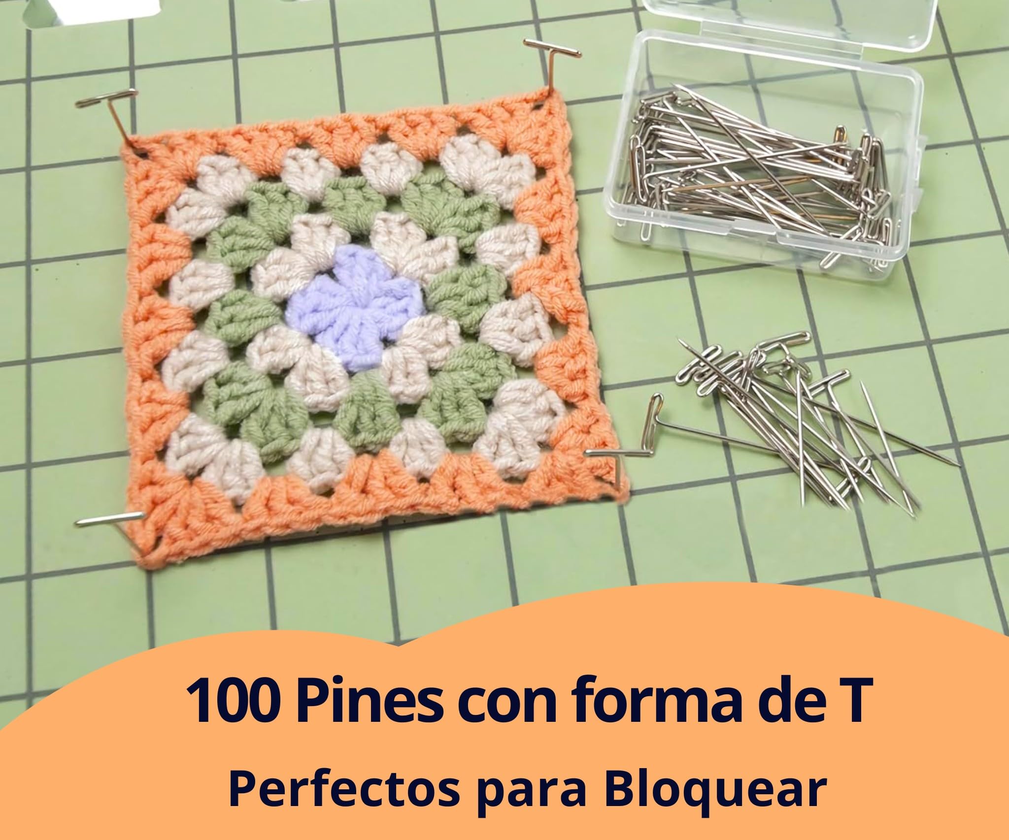 SusggO Pack 9 Tablero Bloqueo Ganchillo Crochet Espuma, 25 Peines Bloqueo,100 Pines T,Protector dedos,20 marcadores. Bloqueador Granny Crochet Bloqueo Granny Square