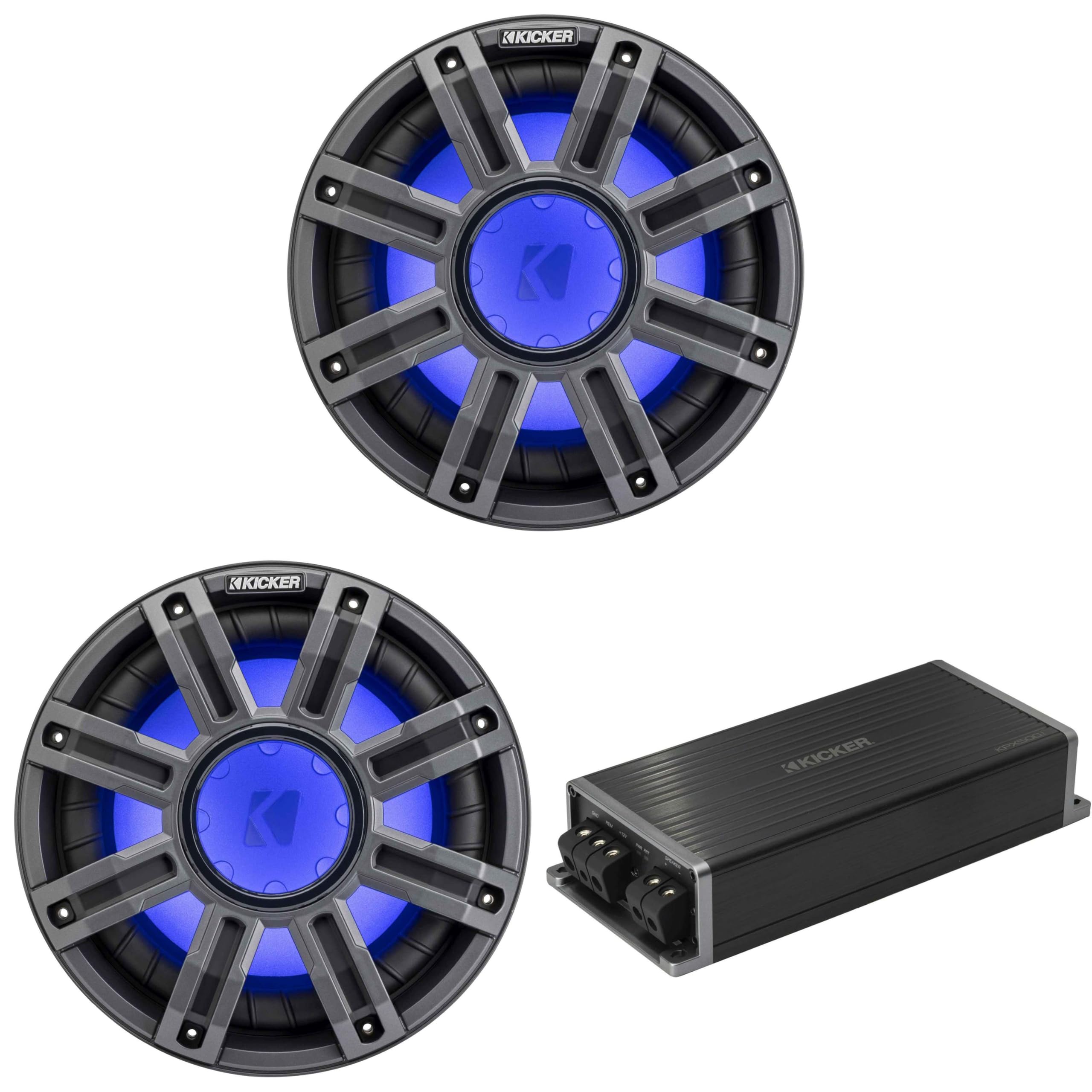 Kicker Marine KPX500.1 Powersports Amp & (2) 10