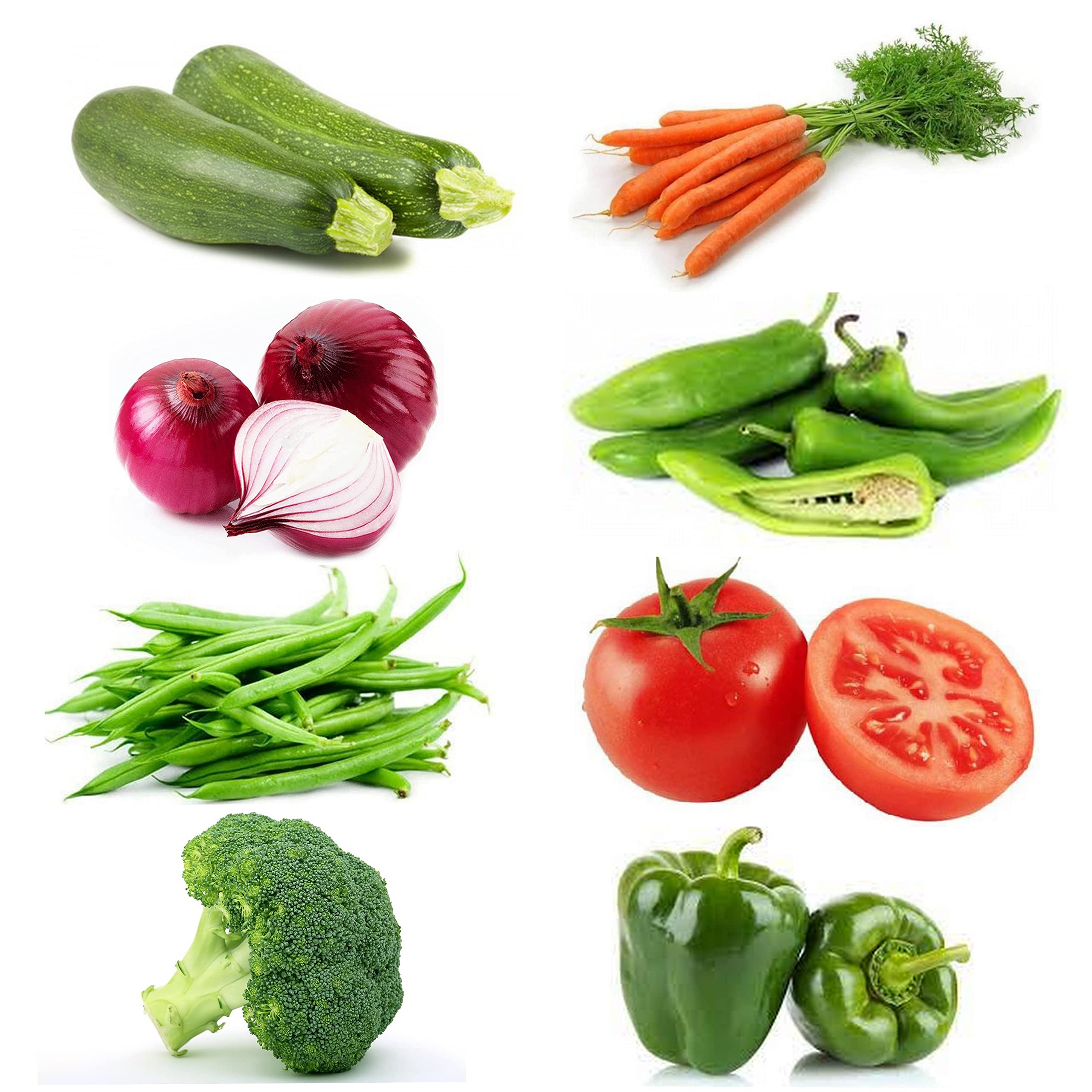 Magnif 8 Variety of Capsicum Hybrid Seeds Zucchini Green | Carrot Orange | Onion Red | Mirch Chilly Achar | French Beans | Tomato Red | Broccoli & Capsicum Green | With More than 85% Germination (B0BNQ3V47P) Amazon Price History, Amazon Price Tracker