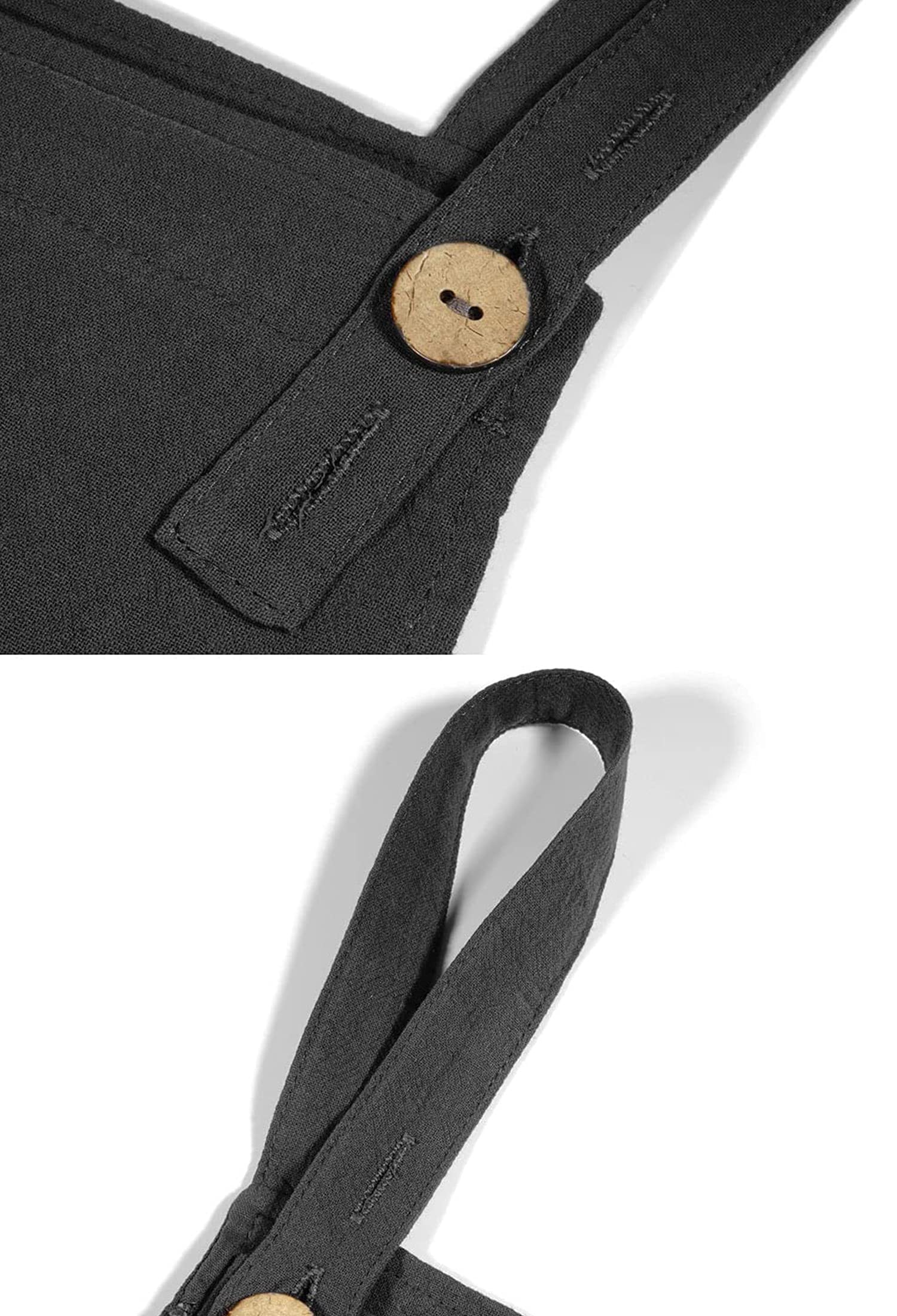 BRONG Salopette da donna casual allentate in morbido cotone e lino tuta da donna con spalline regolabili con tasche