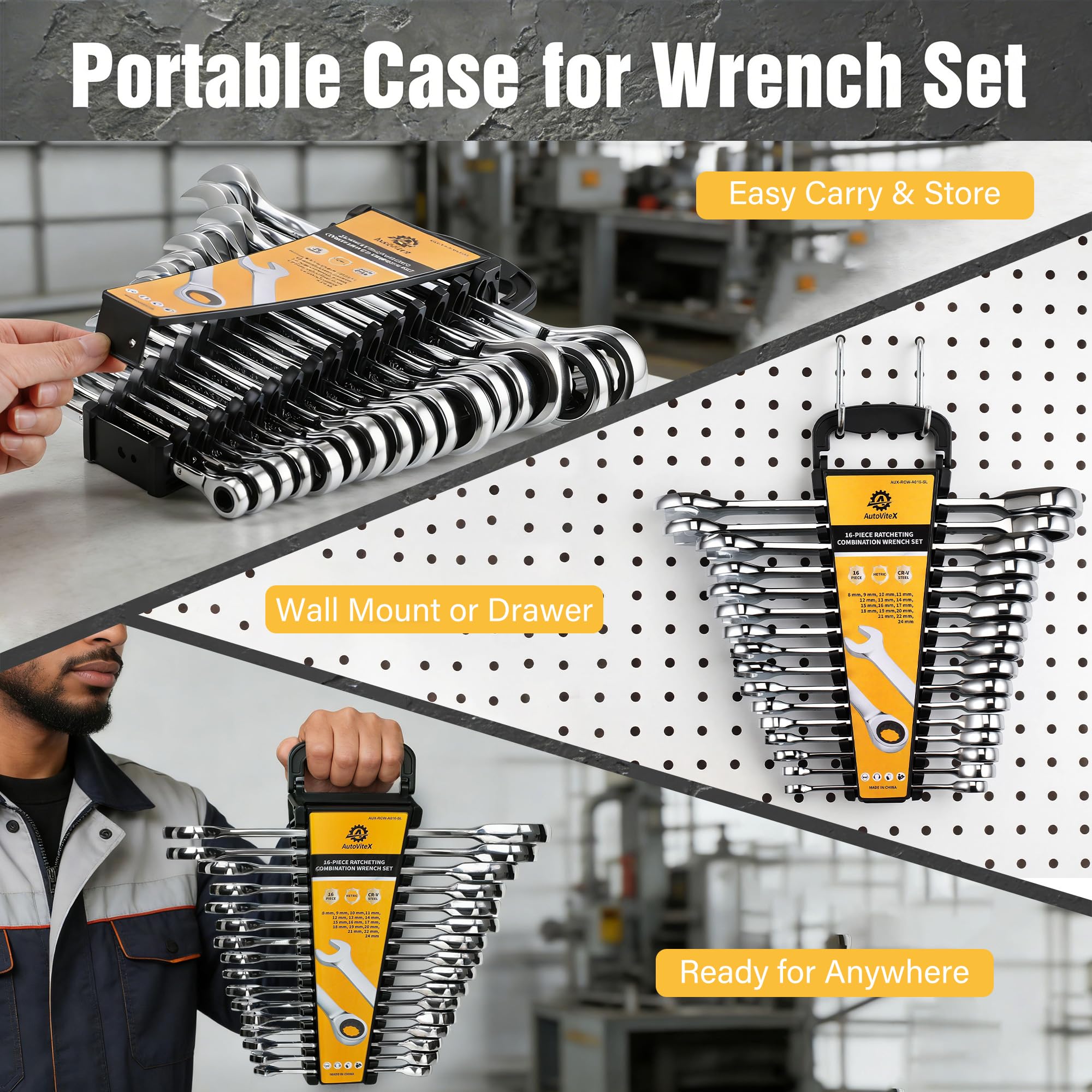 16-Piece Metric Ratchet Wrench Set - AutoViteX -6