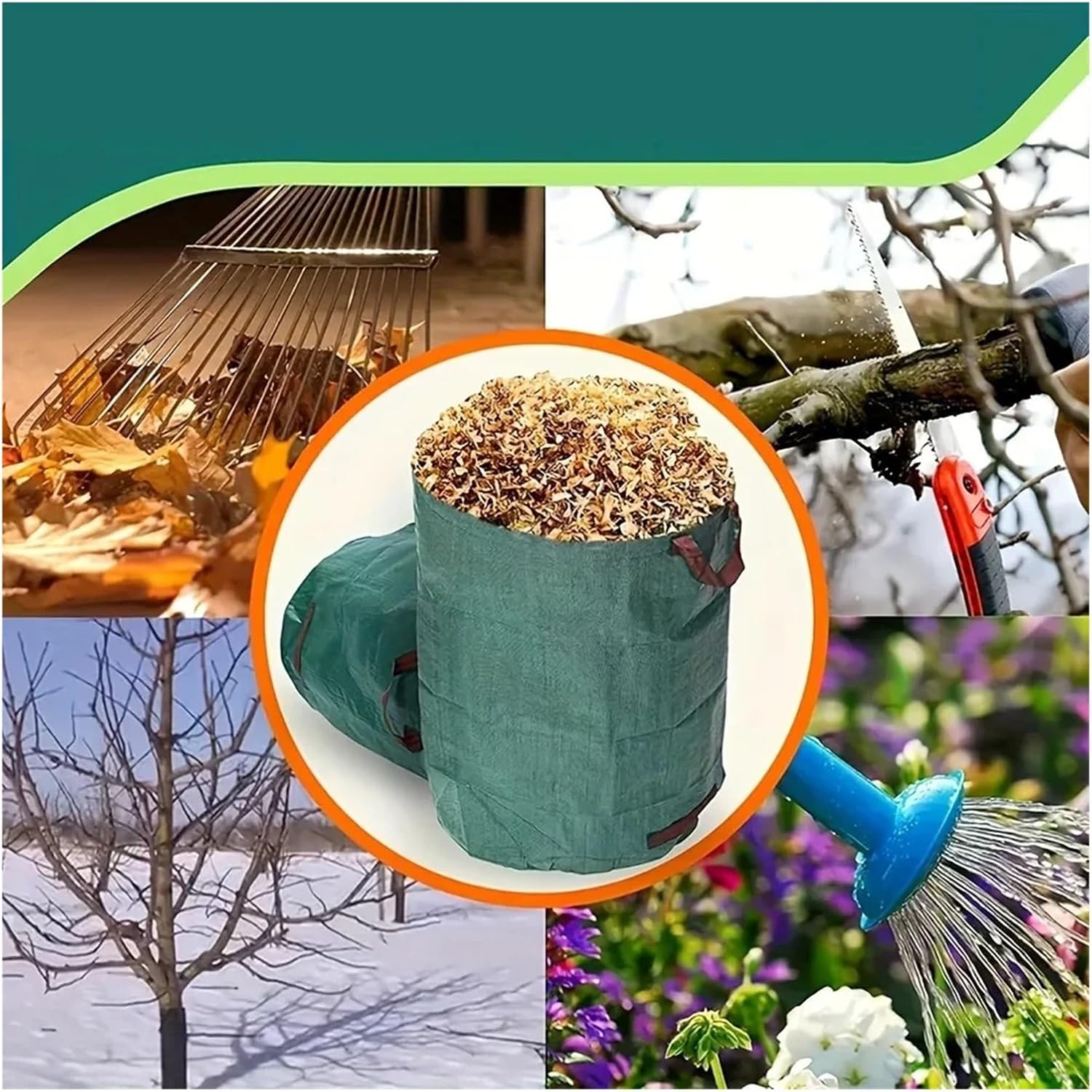 Garden Bags Reusable Yard Debris And Handles For Plant, And Leaf Collection(500L)