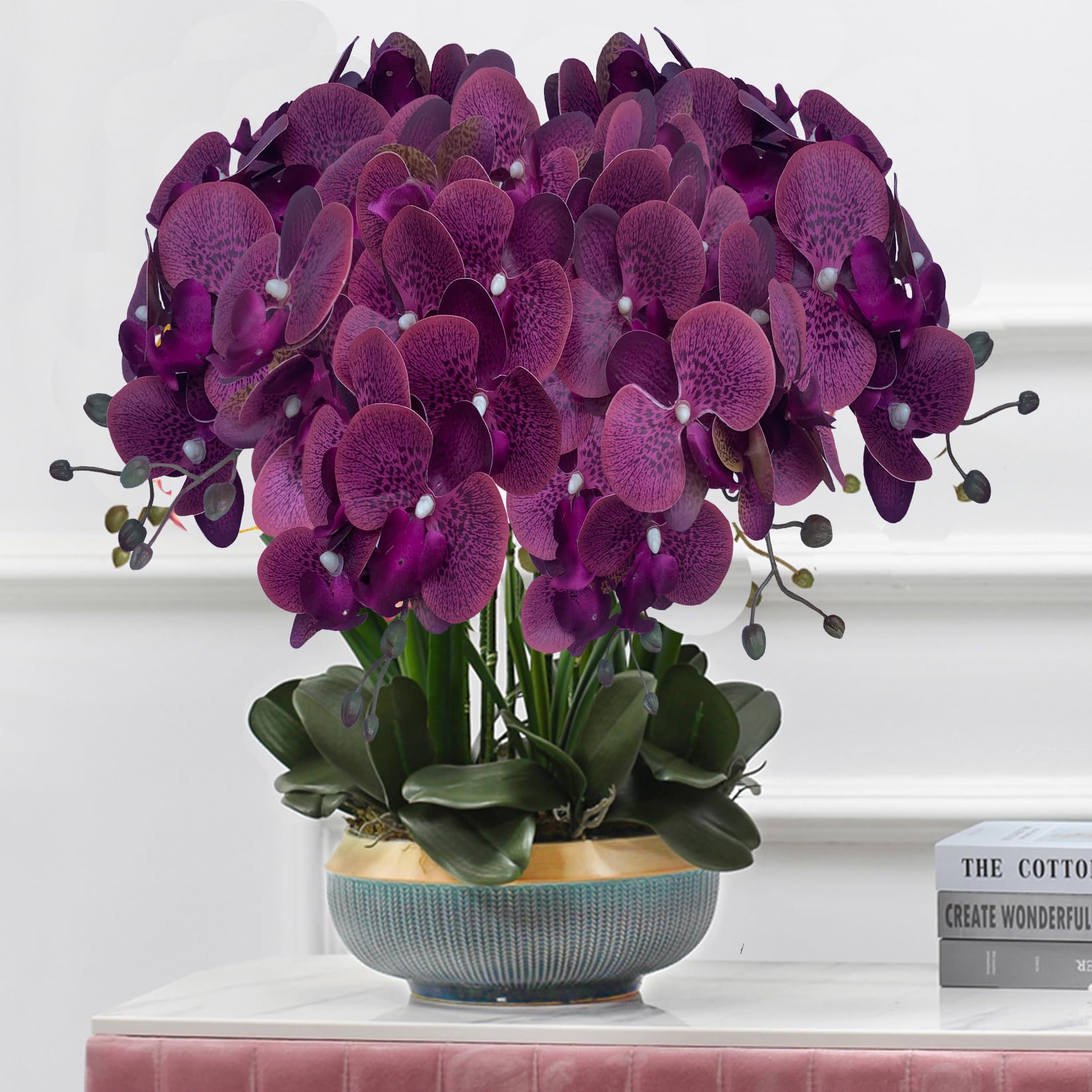 Pianta artificiale Orchidea phalaenopsis doris fucsia in materiale real