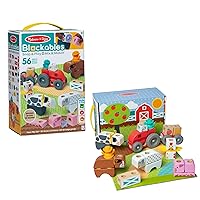 Melissa & Doug Blockables Set della Fattoria – Set di Costruzioni in Legno con Blocchi