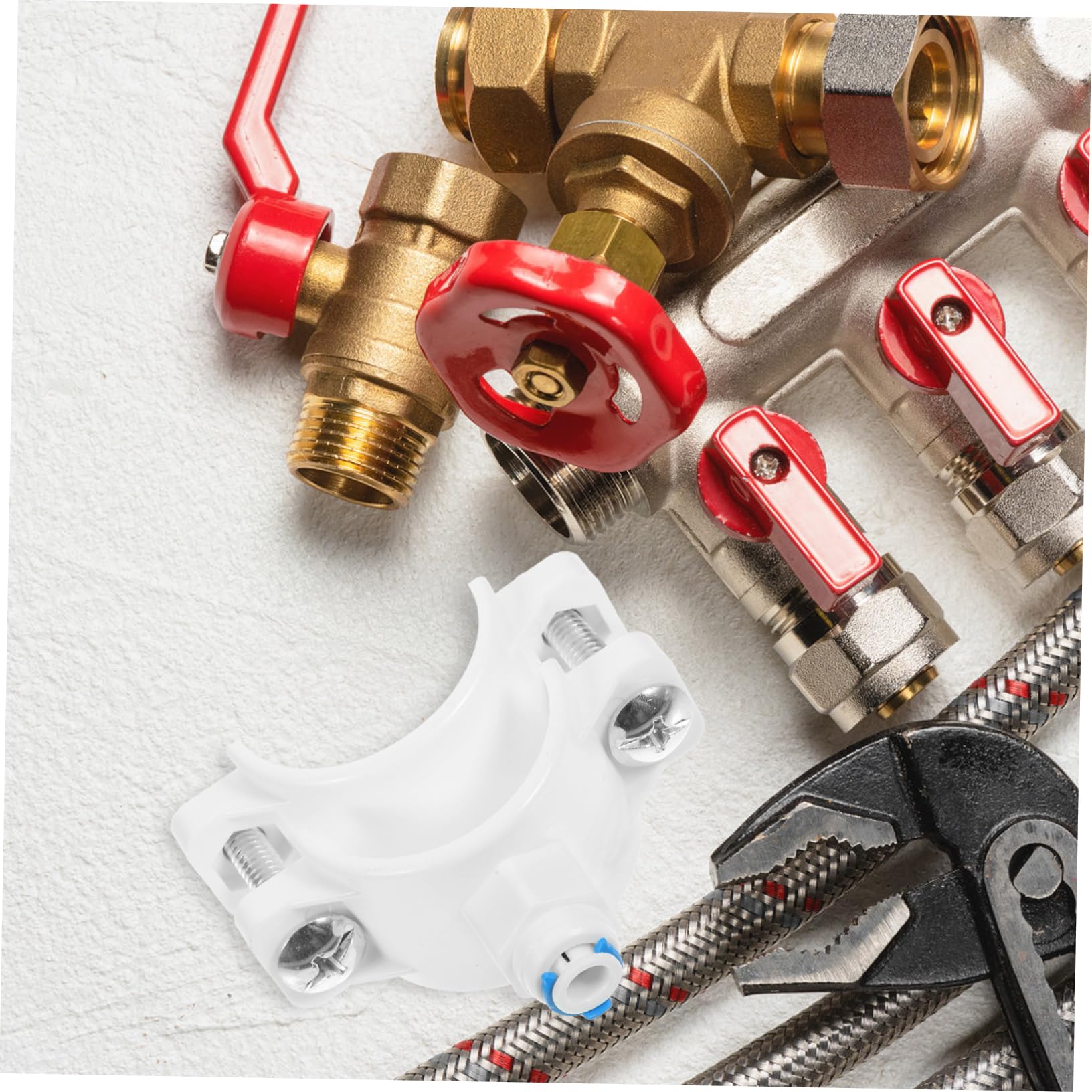 Tofficu Plastic Water Filters Clamp for Reverse Osmosis System Drain Saddle Valve Easy Installation Compatible with Standard Plumbing — view 9