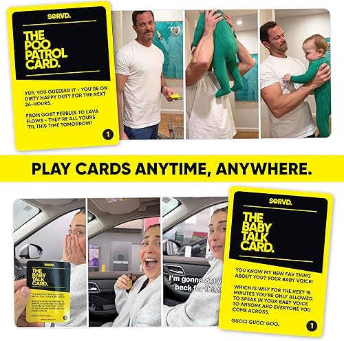 Miniatura 5 de Hasbro SERVD - Juego de edición para padres recién nacidos, divertido juego de cartas para parejas de la vida real para bebés y nuevos padres,