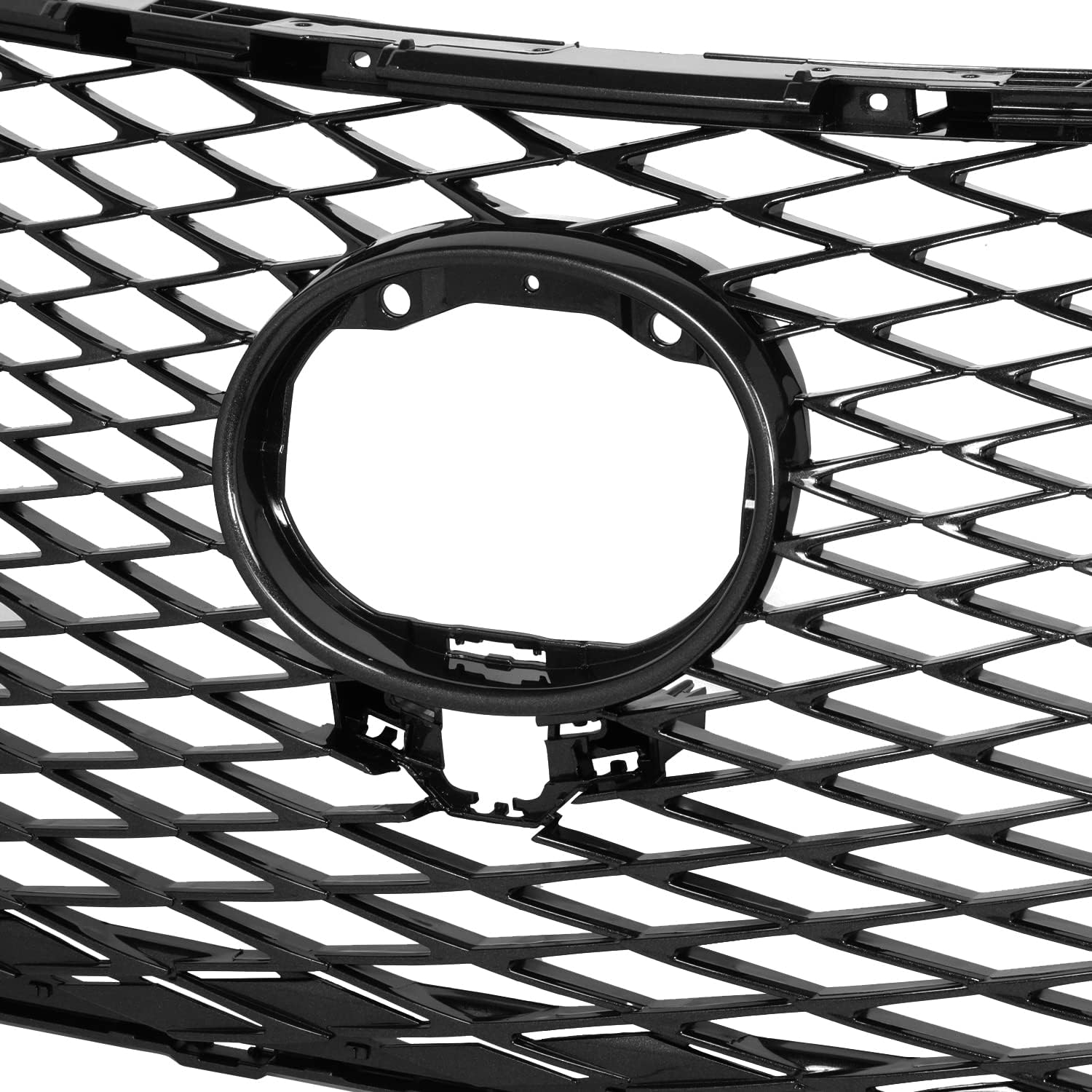 DNA MOTORING Factory Style Diamond Mesh & Badge Slot Upper Radiator Grille Grill Compatible with 15-17 Lexus NX200t, OEM-GR-LX1200173