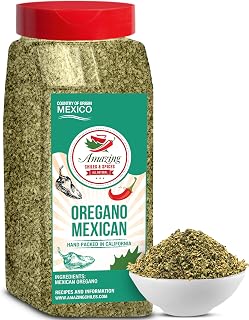 Dried Mexican Oregano Whole Leaves (4 oz) by Amazing Chiles & Spices - Authentic, Fresh & Fragrant for Posole, Stews, Salsa, Enchiladas - Resealable Bag